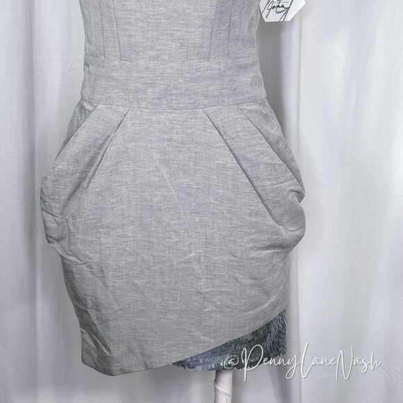 NWT Mack & James by Badgley Mischka Strapless Mini Dress Gray - Picture 3 of 12